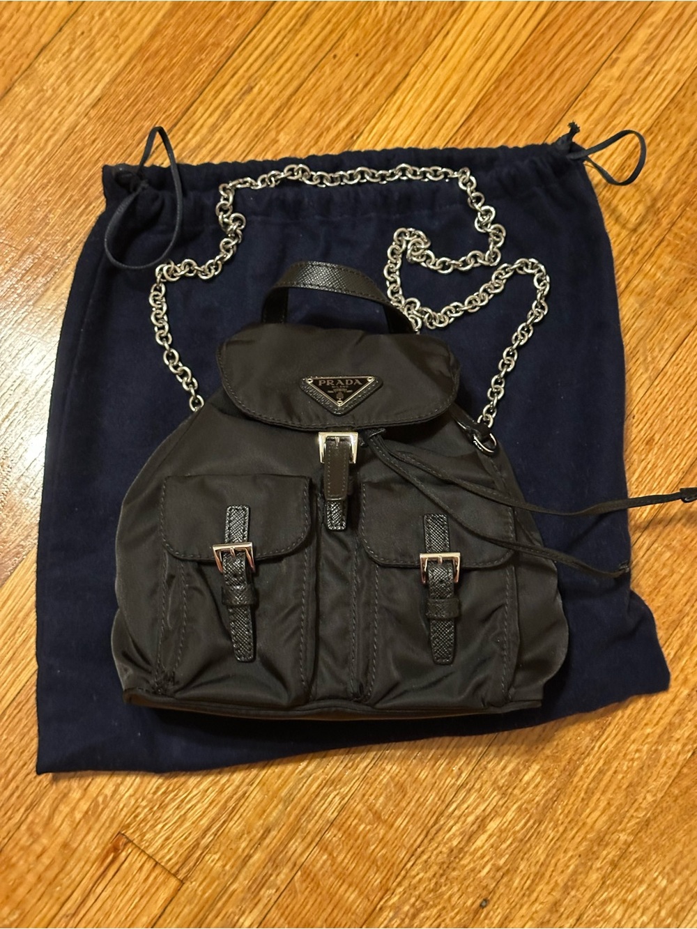 prada nylon vela mini crossbody backpack